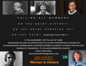 Invitation to participate in Women in History group