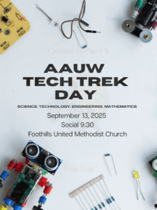 flyer for September 13th meeting "AAUW Tech Trek Day"